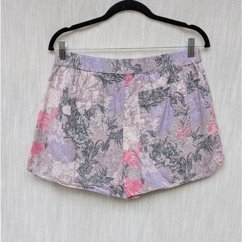 Cos Lightweight Cotton Floral Printed Pyjama Mini Shorts, size S